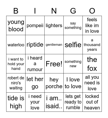 molly Bingo Card