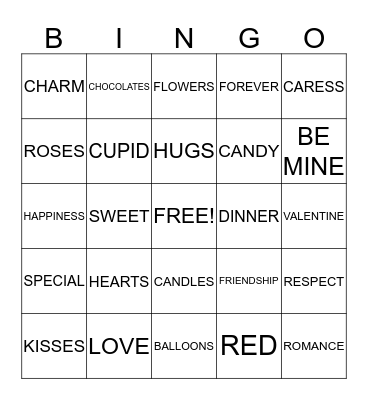 VALENTINE'S DAY BINGO! Bingo Card