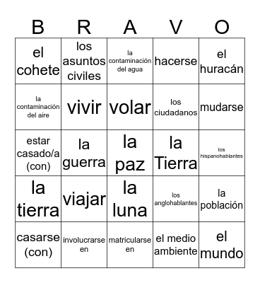 En el futuro Bingo Card