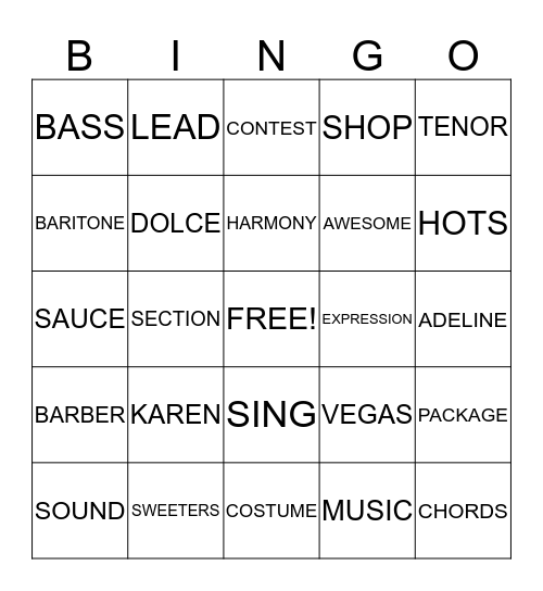 FABULOUS HOTS VEGAS! Bingo Card