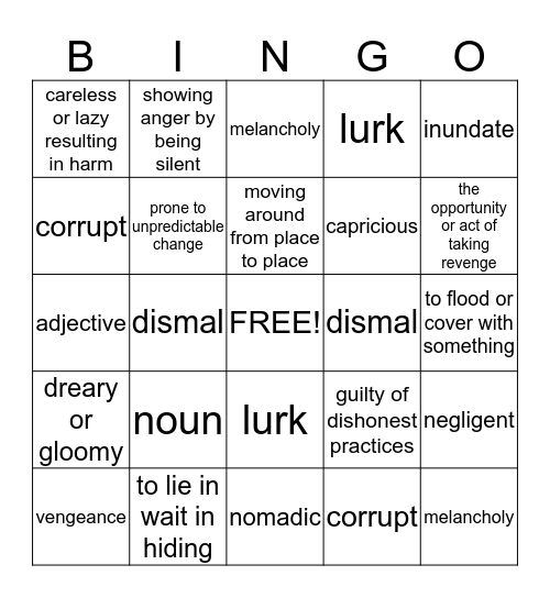 Bingo #16 Bingo Card