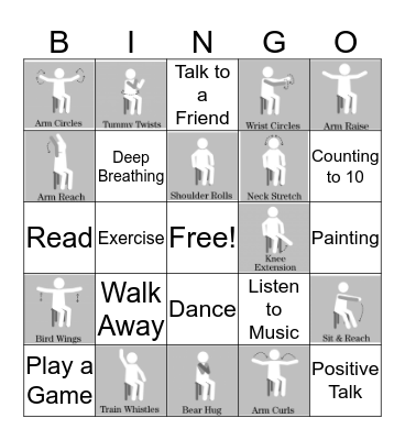 Coping Skills Bingo Card