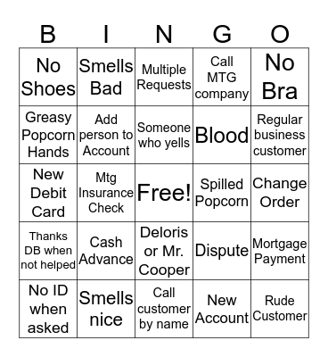 F-U-Bingo Card