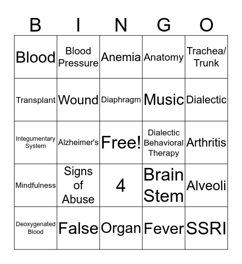 ADH BINGO! Bingo Card