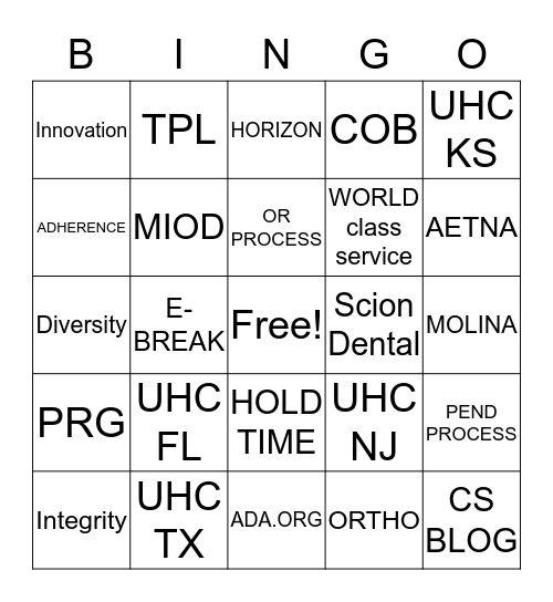 Bingo Card