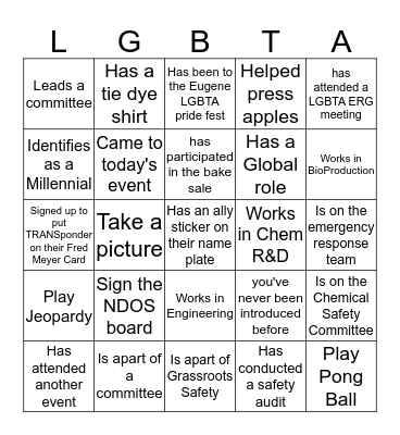 NDOS BINGO Card