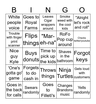 Grumpy Man Bingo Card