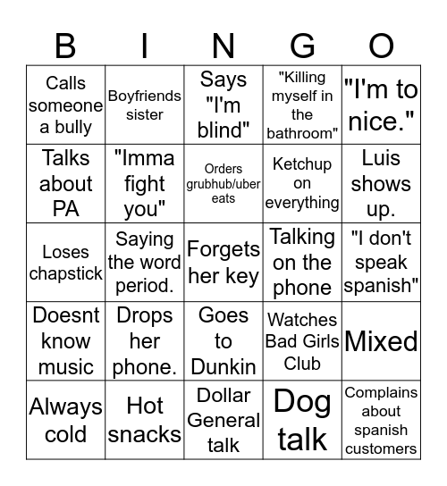 Mia Khalifa Bingo Card