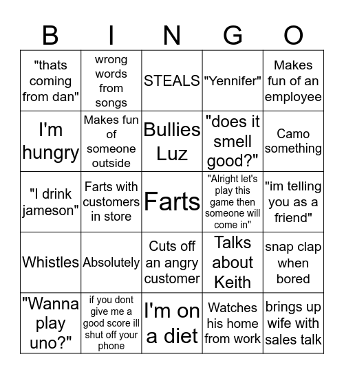 White Boss Bingo Card