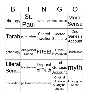 Chapter 1 Bingo Card