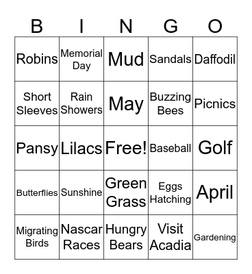 SPR-INGO! Bingo Card