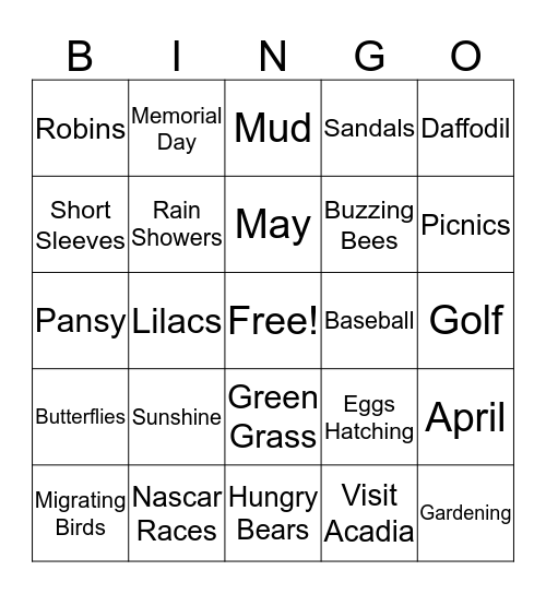 SPR-INGO! Bingo Card