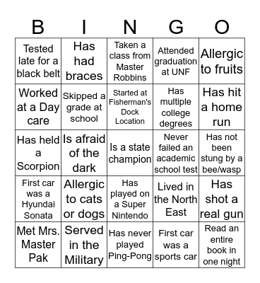 ICC Seminar 2019 Bingo Card