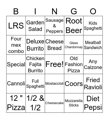 Server Bingo Card