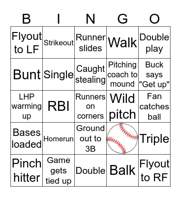 BASEBALL BINGO Card