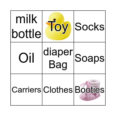 Baby Bingo Card