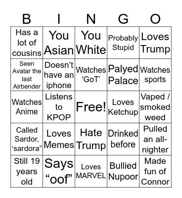 IG Bingo Card