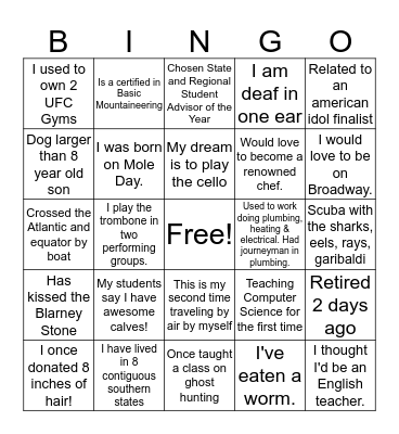 ACS-Hach Fun Facts Bingo Card