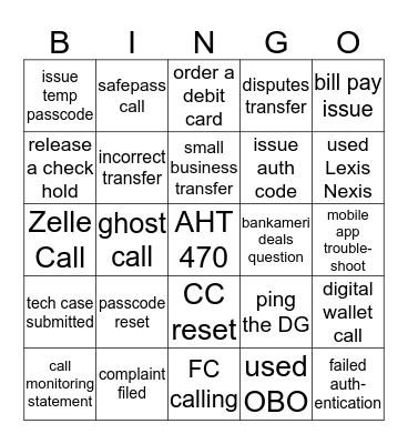 BINGO Card