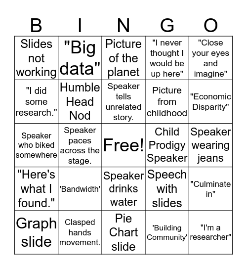 TEDx BEND BINGO Card