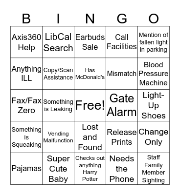 Front Desk Bingo Vol 2 Bingo Card