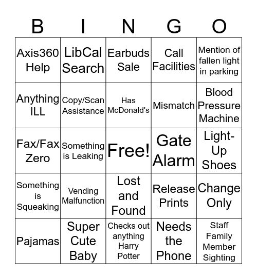 Front Desk Bingo Vol 2 Bingo Card