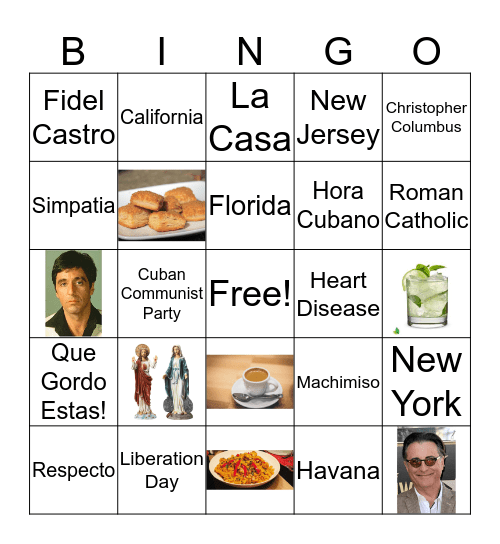 Cuban Bingo Card