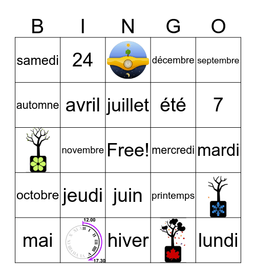 Le Calendrier Bingo Card