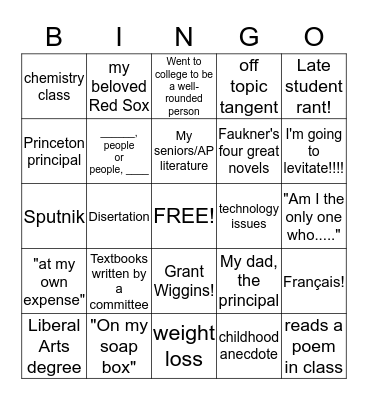 Coviello Bingo! Bingo Card