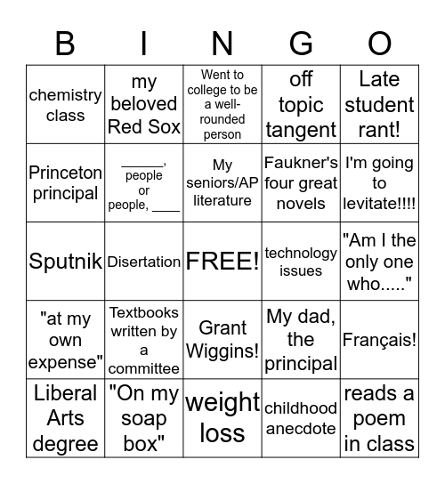 Coviello Bingo! Bingo Card
