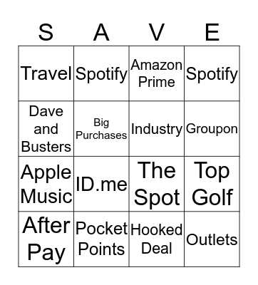 Baddie On a Budget Bingo Card