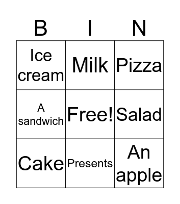 Name:____________ Bingo Card