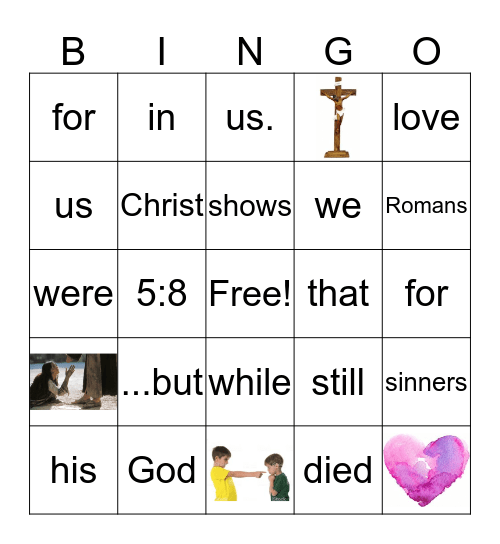 Romans 5:8 Bingo Card