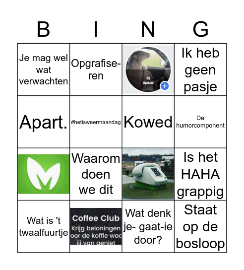 HUB op maandag  Bingo Card