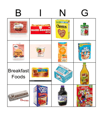 Breakfast Bingo Card