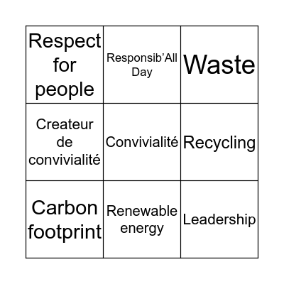 S&R Bingo Game Bingo Card