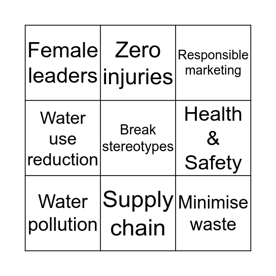 S&R Bingo Game Bingo Card