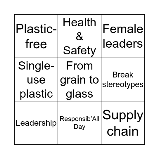 S&R Bingo Game Bingo Card