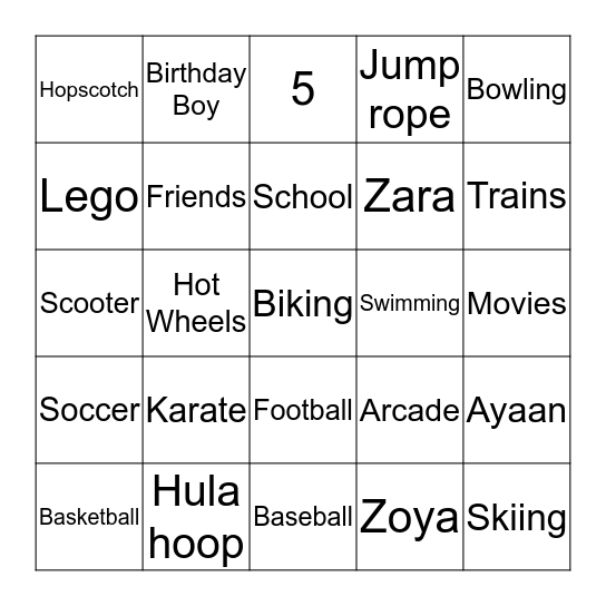 Bingo Card