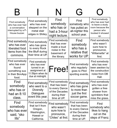 Diversity Club Mixer  Bingo Card