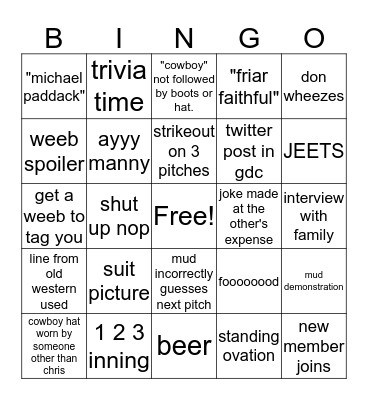 #PaddackDay Bingo Card