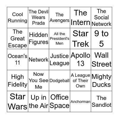 Workday Process Previews: Movie Examples Bingo Card