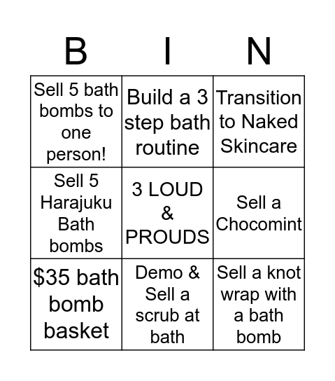 Celebration Bomb Bingo Card