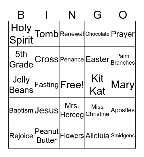 EASTER BINGO Card