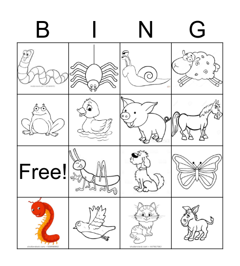 Los bichos y los animales Bingo Card