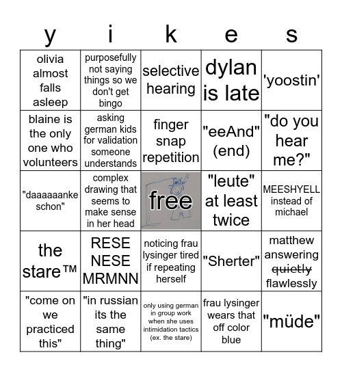 oof Bingo Card