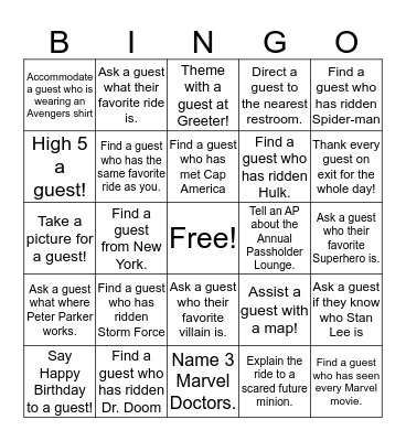 GSAT Bingo Card