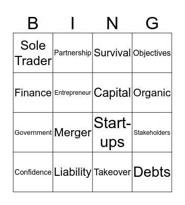 Business Bingo Card