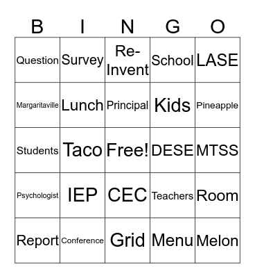 April Fools MO CASE Bingo Card