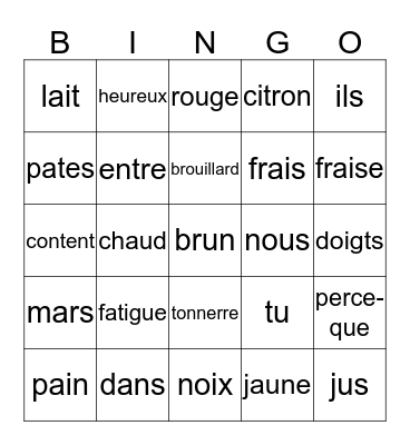 Bingo Card